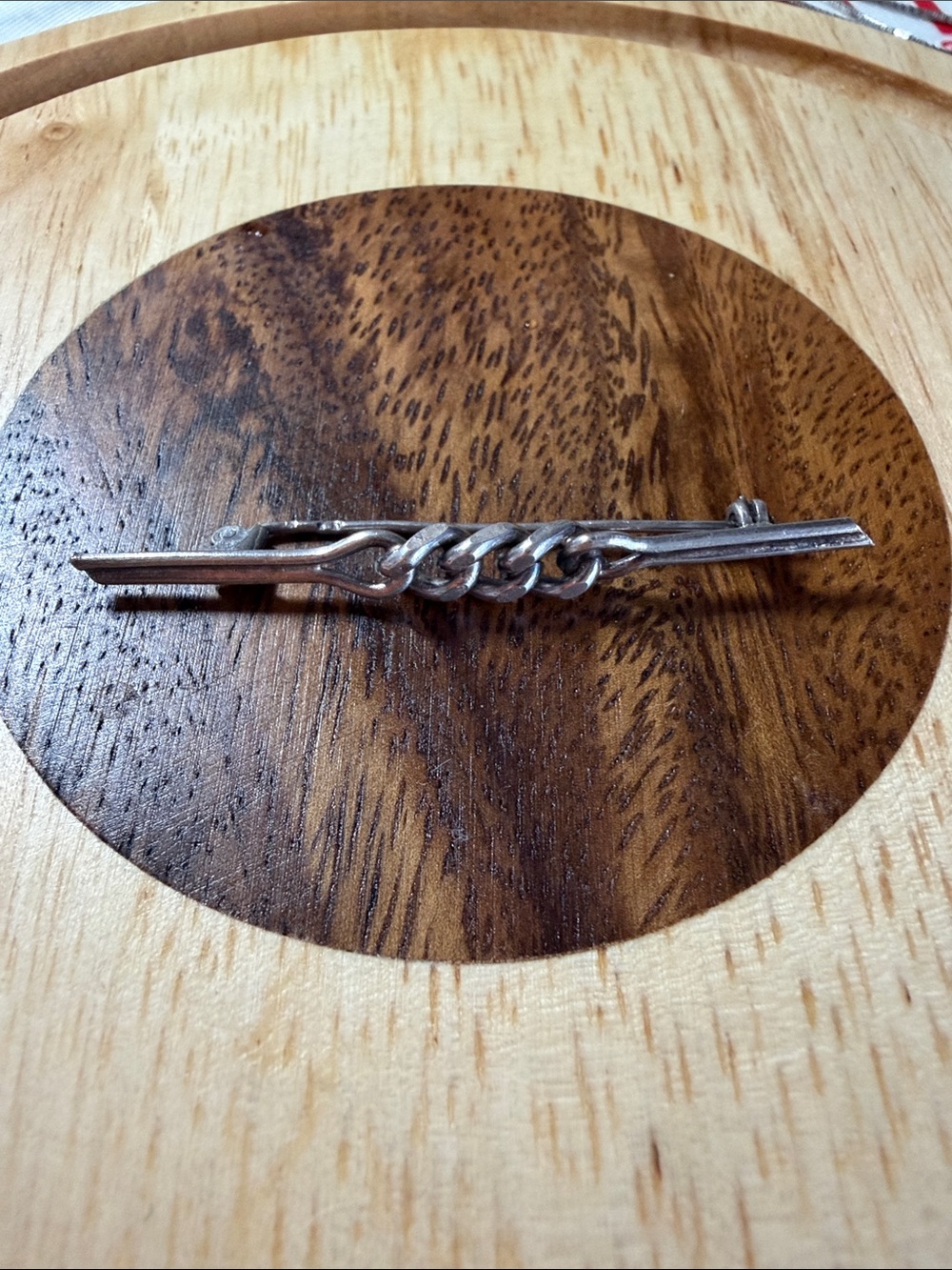 Antique French .950 Solid Silver Bar Brooch